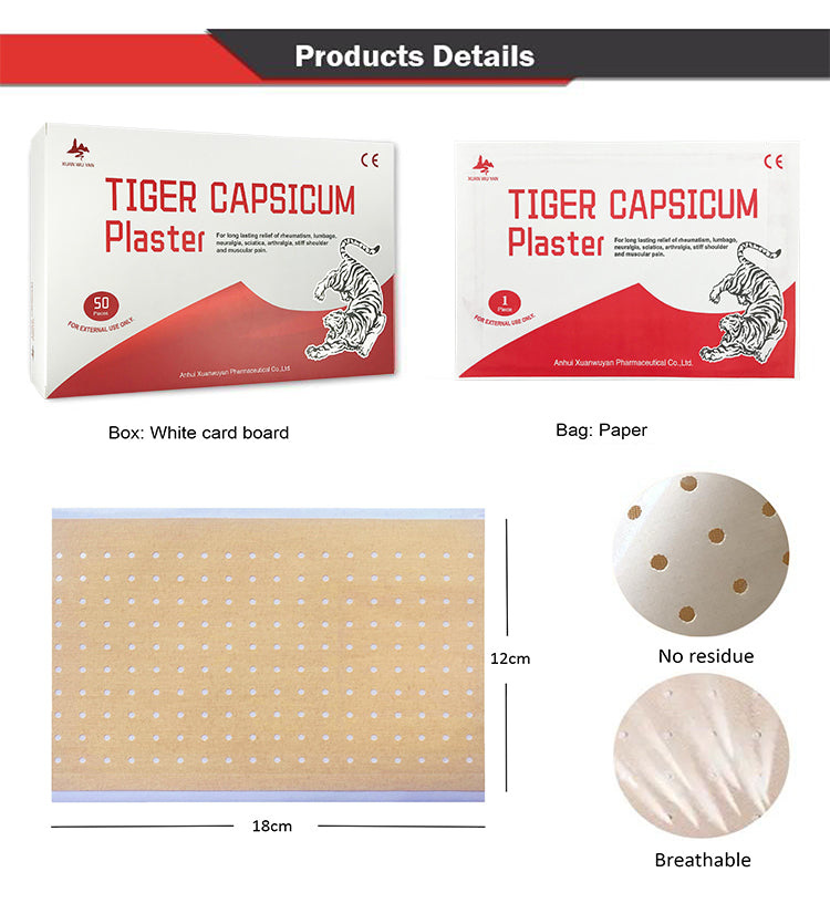 XWY-2001,Tiger Campsicum plaster (50 per bag)